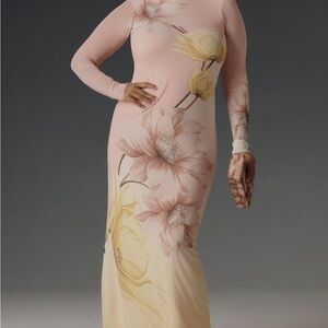 Floral Pink and Yellow Maxi Dress